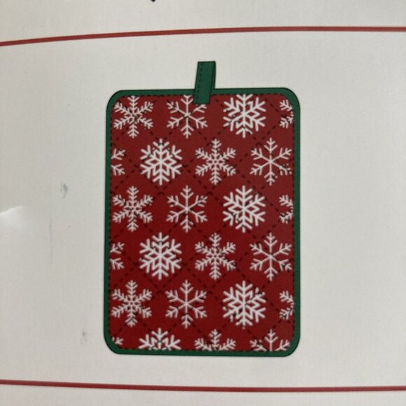 Apron Set Christmas Holiday Baking Oven Mitt Potholder Kitchen Merry Moments - Picture 8 of 11